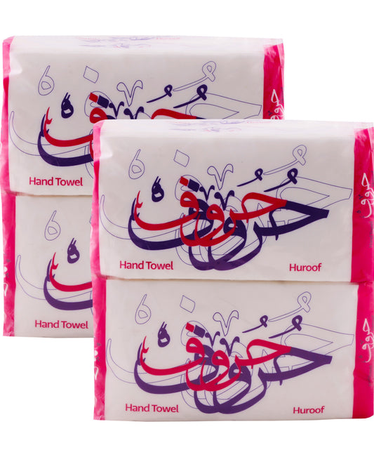 Huroof Hand Towel 1ply 150 Sheets 4 pcs