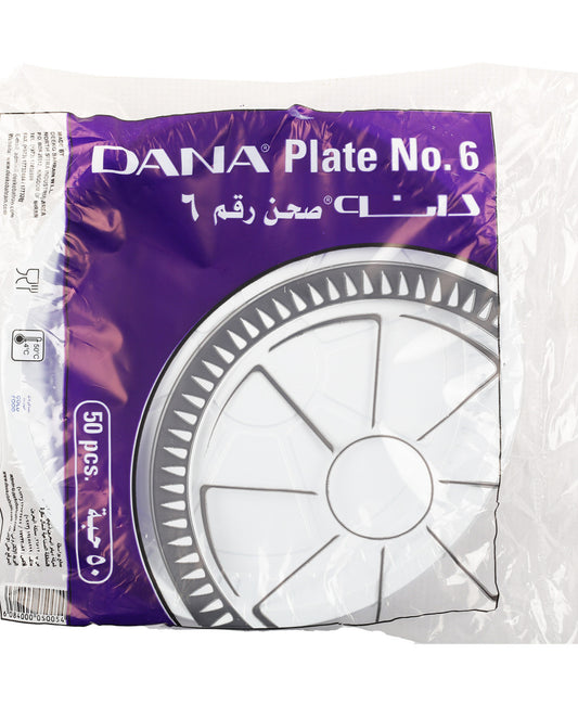 Dana Plastic Round Plate No. 6 50pcs