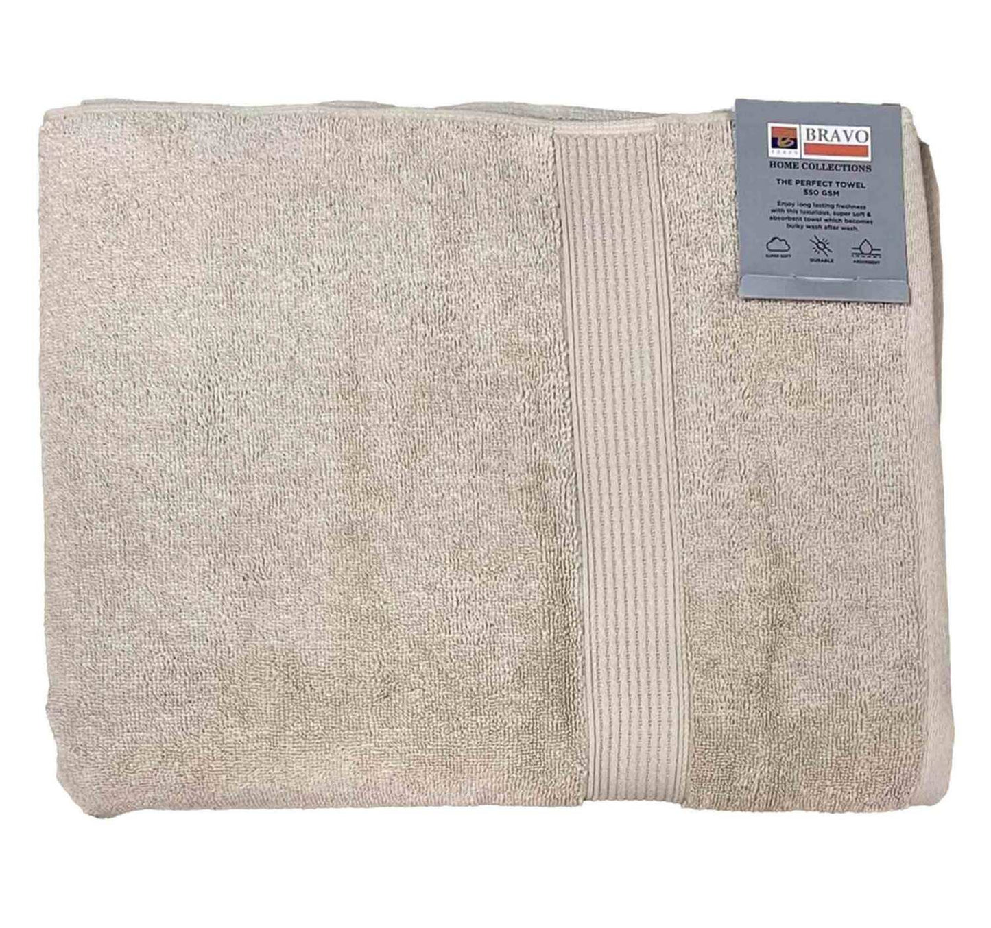 Bravo Bath Towel, 90 x 150 cm, Beige