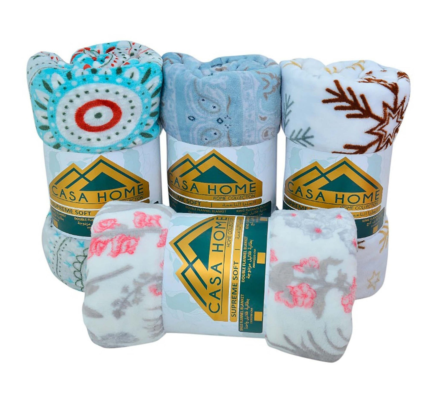 Casa Home Flannel Blanket 150x200cm Assorted Colors & Designs Per pc