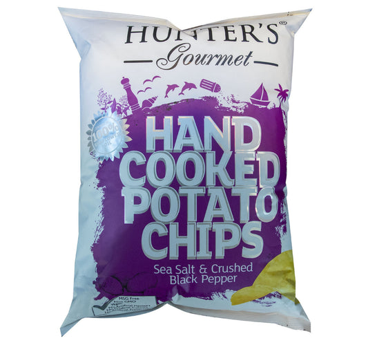 Hunter's Hand Cooked Potato Chips With Sea Salt & Crushed Black Pepper 125 g