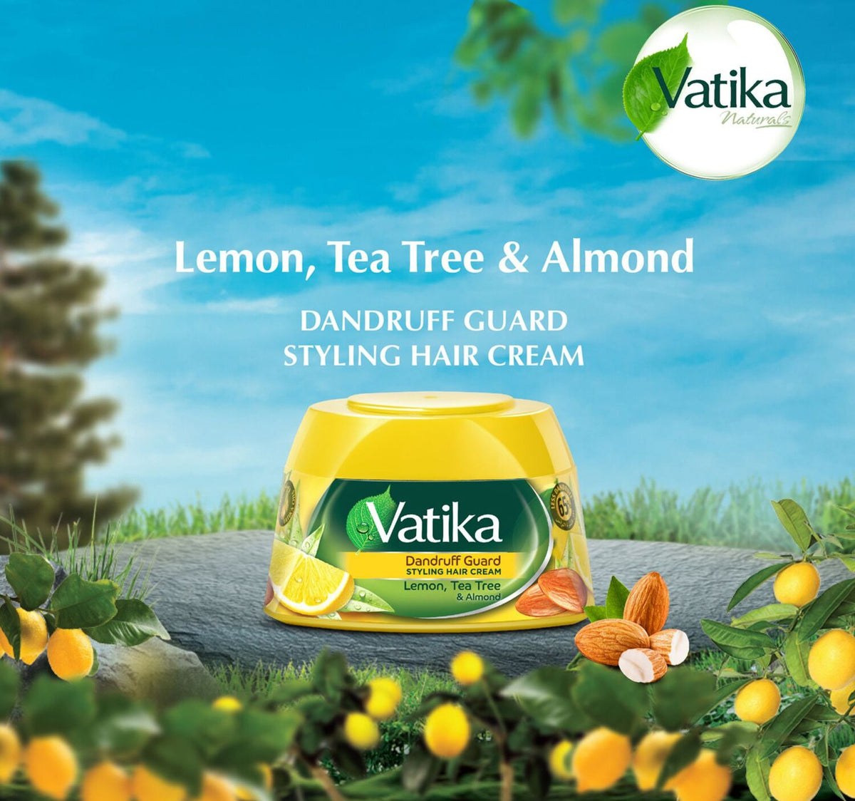 Vatika Naturals Dandruff Guard Styling Hair Cream Lemon Tea Tree & Almond Value Pack 2 x 140 ml