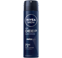 Nivea Men Deep MaxxTech Darkwood Spray with Black Carbon 72H Odor & Sweat Protection 150 ml