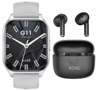 X.Cell G11 Pro Smartwatch, 2.01 inches HD Display, Grey + Soul 17 Pro True Wireless Earbuds, Assorted Lulu Hypermarket