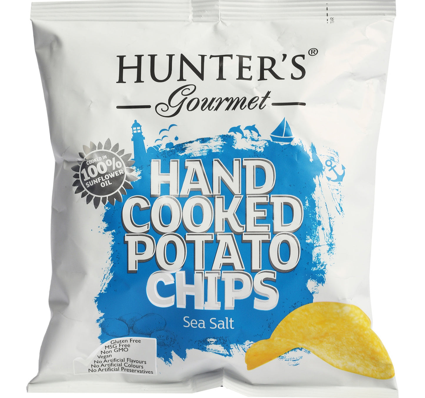 Hunter's Gourmet Hand Cooked Potato Chips Sea Salt 40 g Lulu Hypermarket