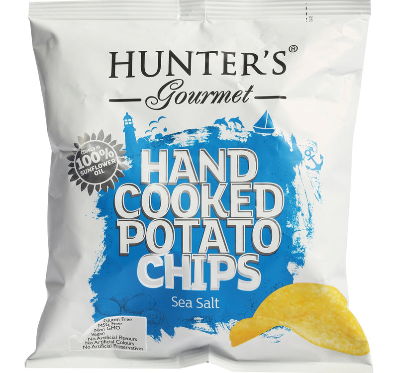 Hunter's Gourmet Hand Cooked Potato Chips Sea Salt 40 g Lulu Hypermarket