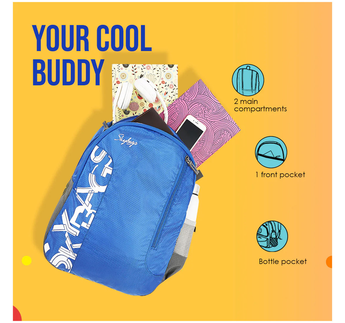 Skybags Backpack BRAT 18" SKBBP Assorted