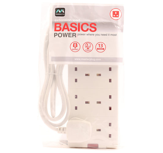Masterplug Extension 8 Way BEN210 2 Meter