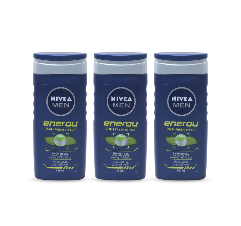 Nivea Shower Gel For Men 3 x 250 ml