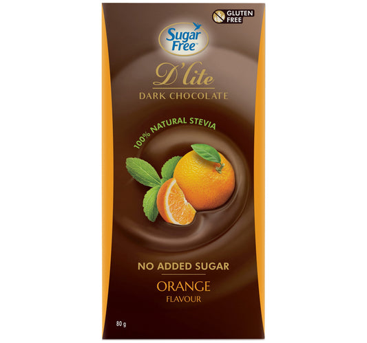 Sugar Free D'lite Orange Flavour Dark Chocolate 80 g Lulu Hypermarket