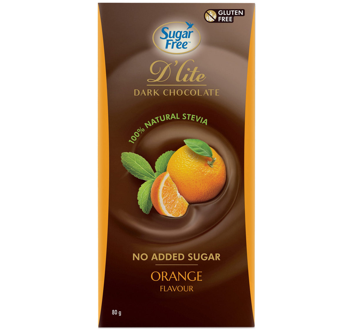 Sugar Free D'lite Orange Flavour Dark Chocolate 80 g Lulu Hypermarket