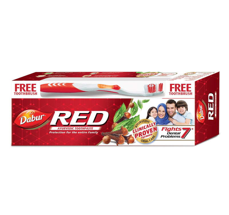 Dabur Red Ayurvedic Toothpaste 200 g + Toothbrush