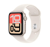 Apple Watch SE 3 GPS Smartwatch, 44 mm Starlight Aluminium Case with Starlight Sport Band (M/L), MEHJ4AF/A