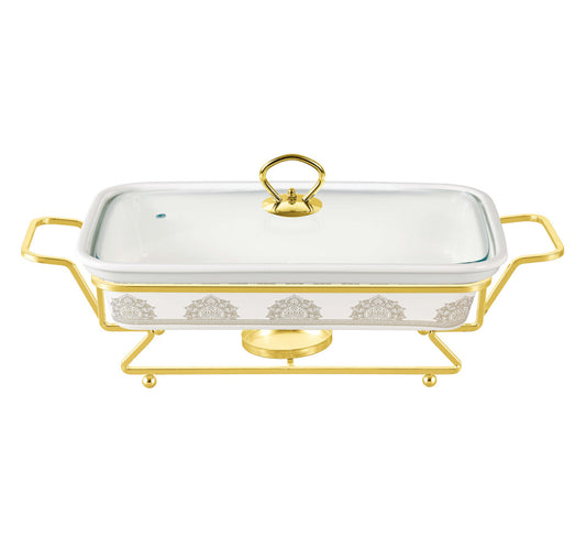 Chefline Rectangle Casserole with Warmer Rack, 15 inches, 3072