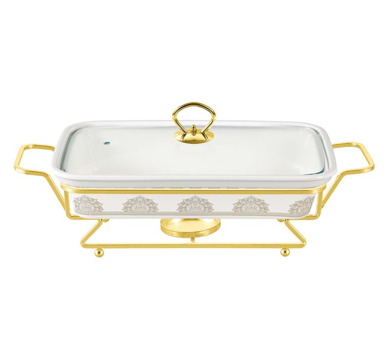 Chefline Rectangle Casserole with Warmer Rack, 15 inches, 3072
