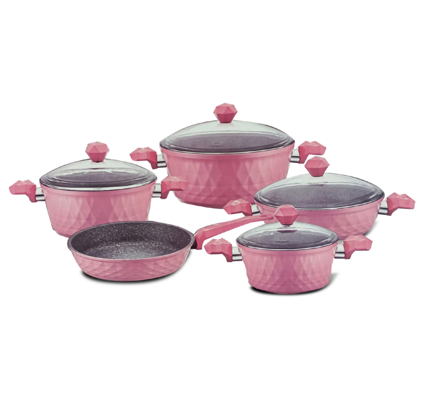 Falez Diamond Cookware Set 9pcs 15388 Rose