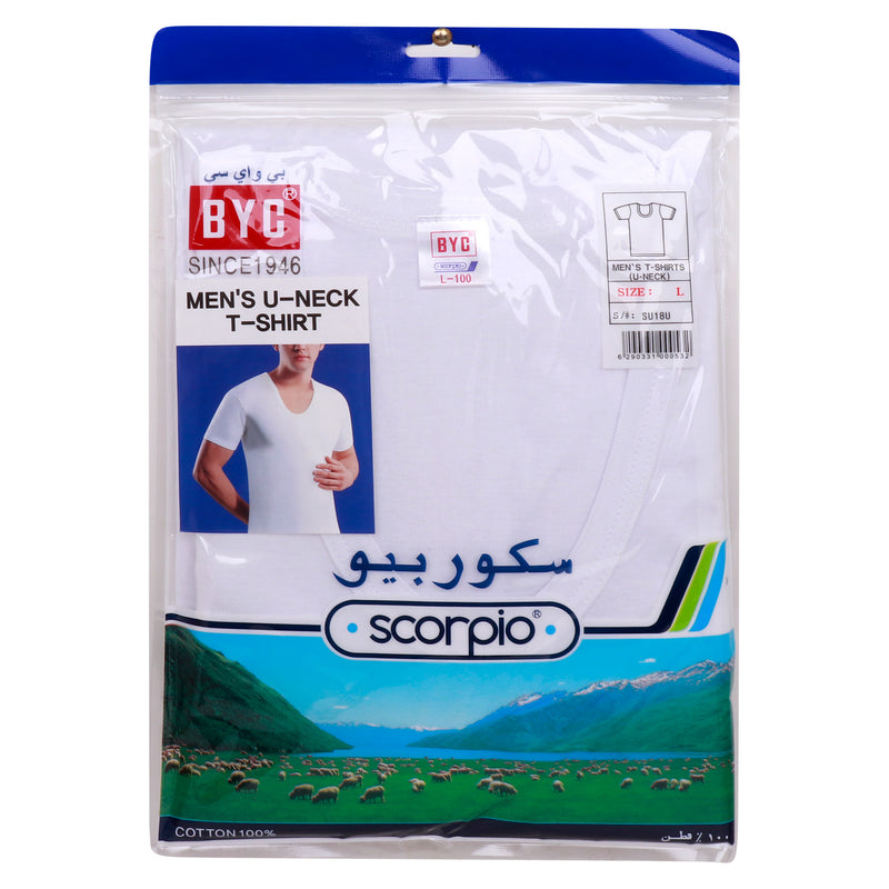 Scorpio Cotton Men's U-Neck T-Shirt, L, SU18U