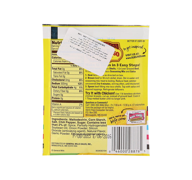 Old El Paso Taco Seasoning Mix Mild 28 g