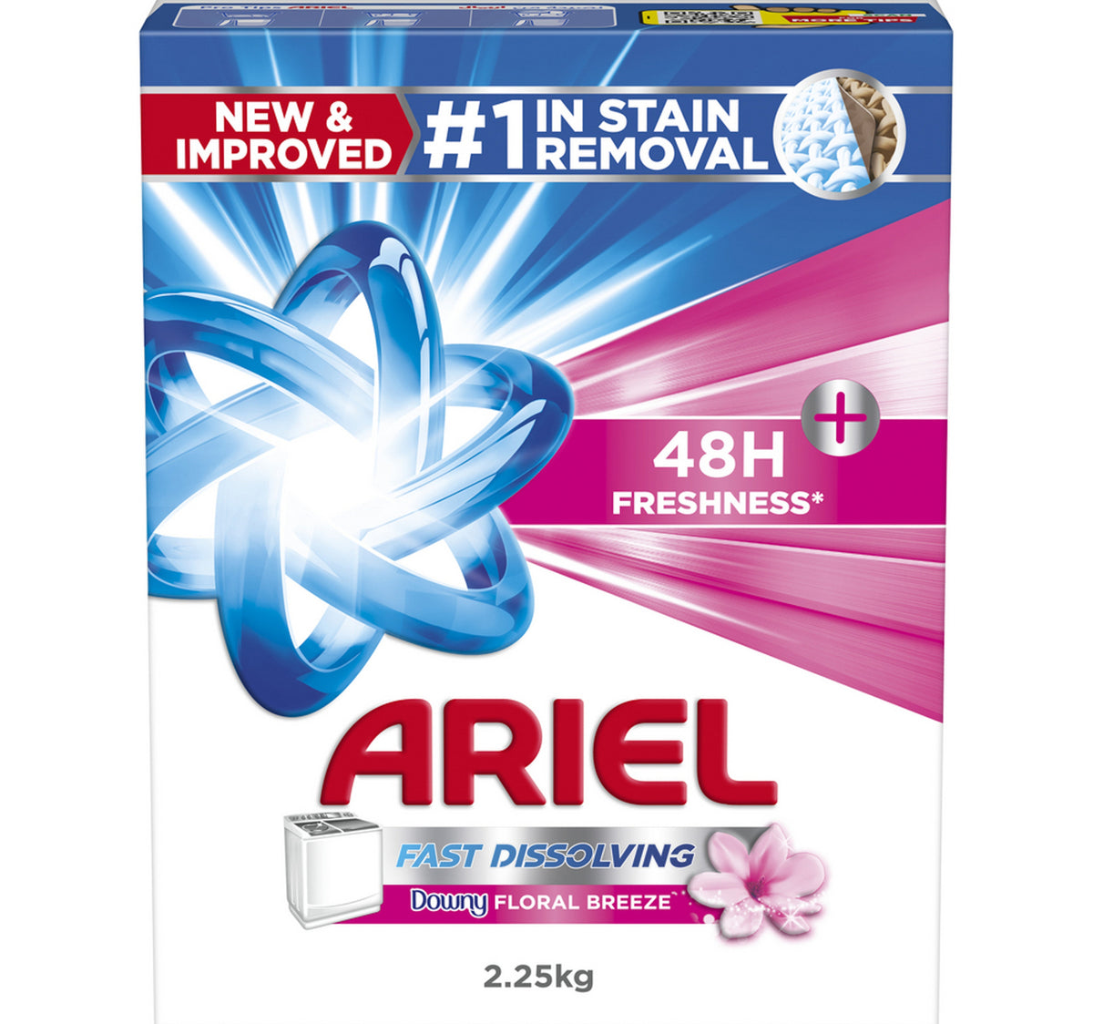 Ariel Semi-Automatic Downy Fresh Laundry Detergent Powder Number 1 n Stain Removal with 48 Hours of Freshness 2.25 kg