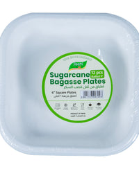 Faani Sugarcane Bagasse Square Plates 6" 12 pcs