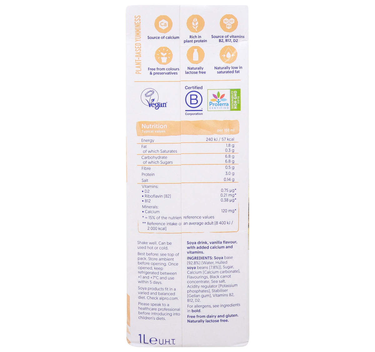 Alpro Soya Milk Vanilla Flavour 1 Litre