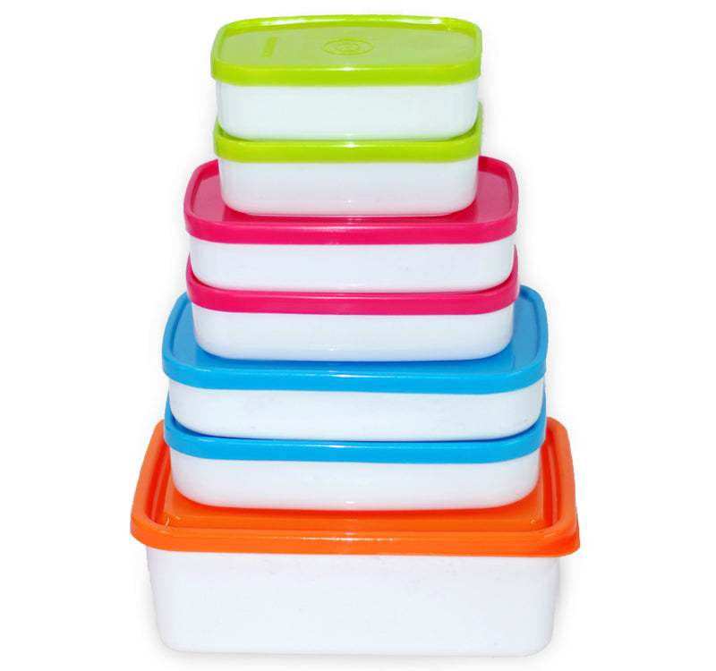 Bee Plastic Food Keeper Set, 7 pcs, Multicolor, ES7693