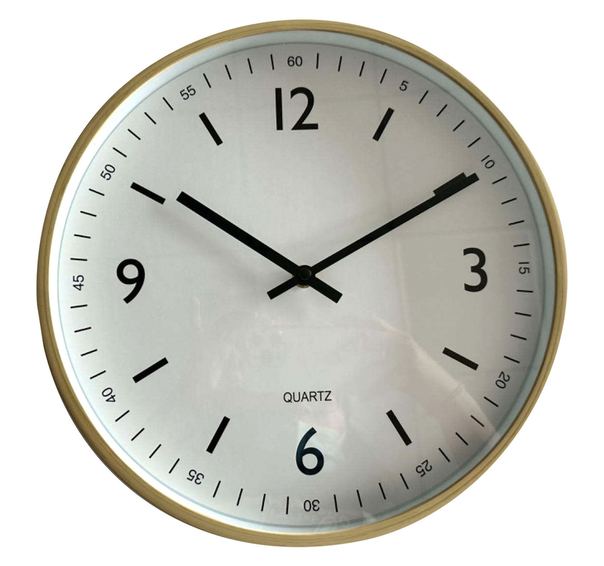 Maple Leaf Home Plastic Wall Clock, Wooden Color Finish, 30 cm, BP-R1201W