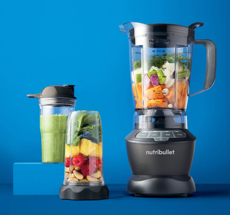 NutriBullet Full Size Blender + Combo, 1000 W, 7 Piece Accessories, Dark Grey, NBC-0910B