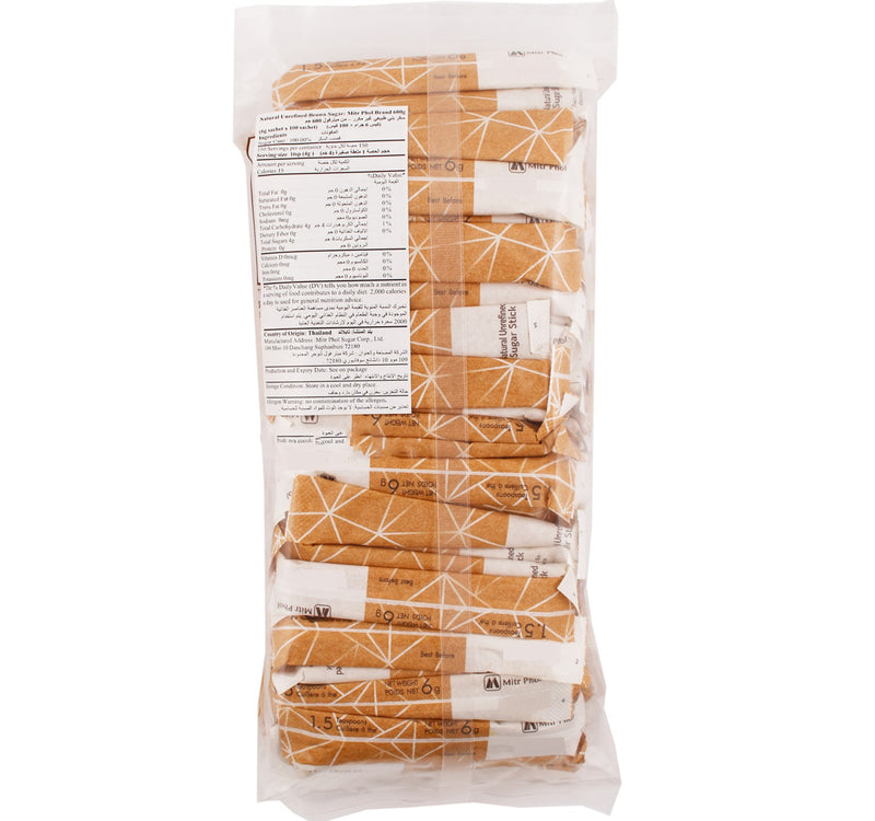 Mitr Phol Natural Cane Sugar 100 Sticks 600 g