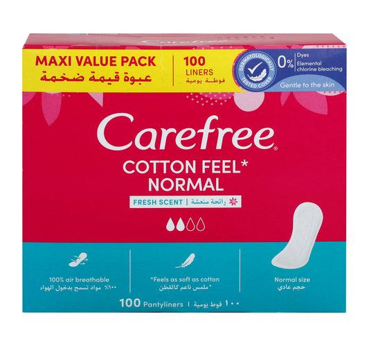 Carefree Cotton Feel With Fresh Scent Pantyliner 100pcs