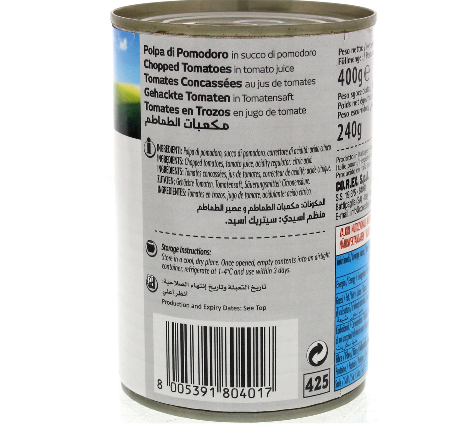 Valle Del Sole Chopped Tomatoes 400 g