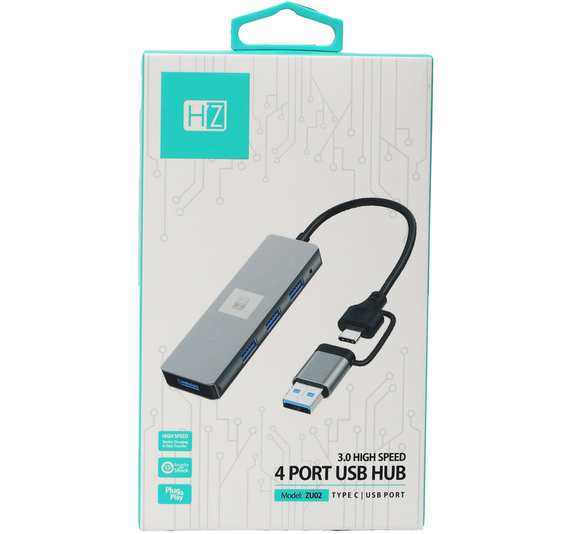 موزع هيتز USB Type-C رباعي المنافذ ZU02