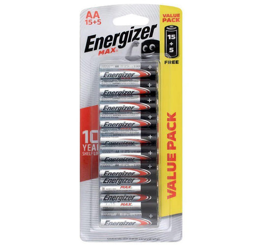 Energizer Max AA Battery, 20 pcs