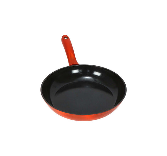 Chefline Induction Base Ceramic Natural Coating Fry Pan, 28 cm, Red, DZJ28