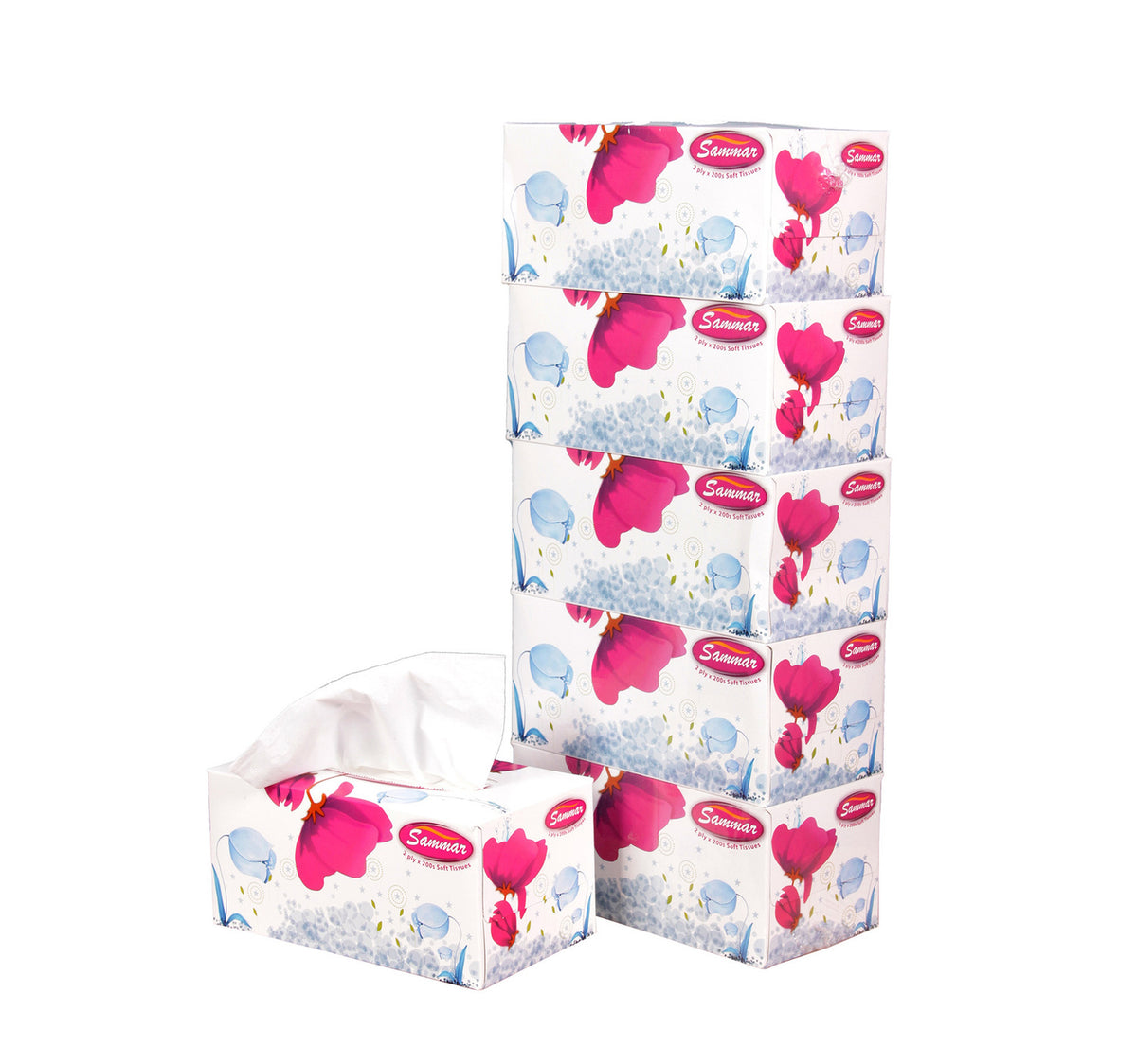 Sammar Facial Tissue 2Ply 5 x 200 Sheets