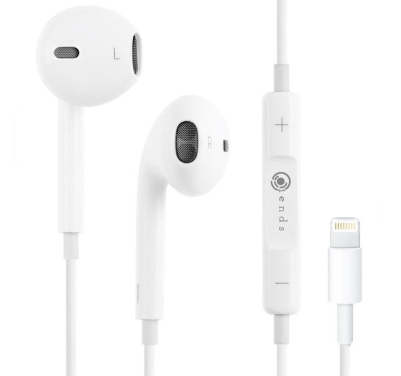 Iends Wired Lightning Headset Stereo Earphone with Mic White HS2073 Lulu Hypermarket