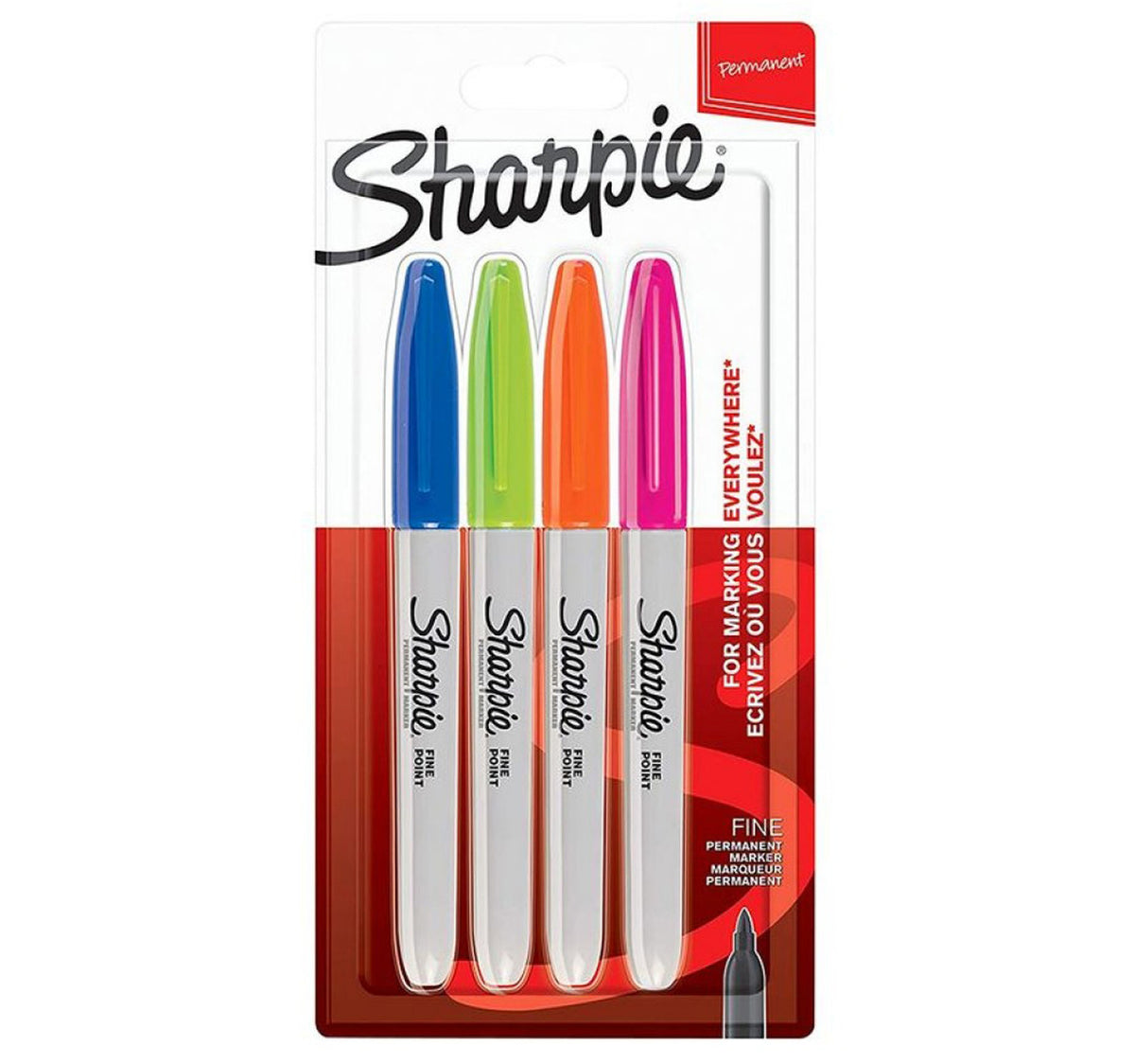 Sharpie Fine Fun Permanent Marker 4 Colour Assorted