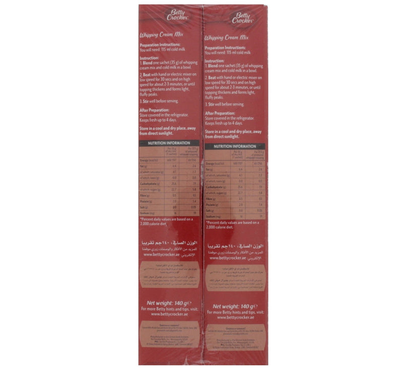 Betty Crocker Whipping Cream Mix 2 x 140 g Lulu Hypermarket