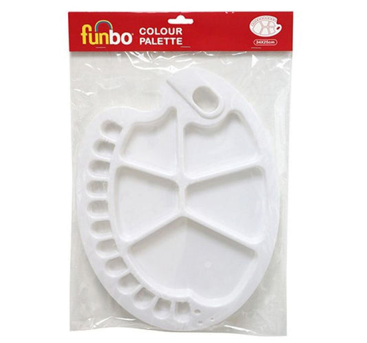 Funbo Coloring Plastic Oval Pallet, 25 inch, PLT-O3425