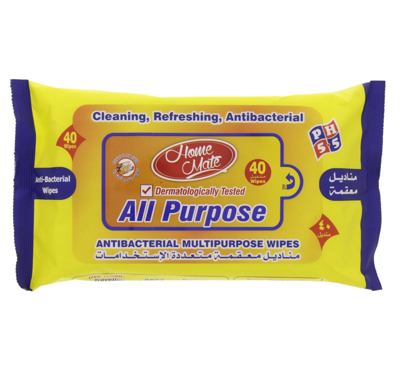 Home Mate All Purpose Antibacterial Multipurpose Wipes 40pcs