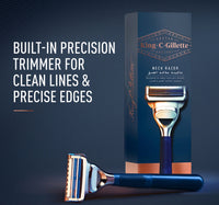 King C. Gillette Men's Neck Razor with Gillette's Best Sharpest Stainless Steel Platinum Coated Blades 1Up