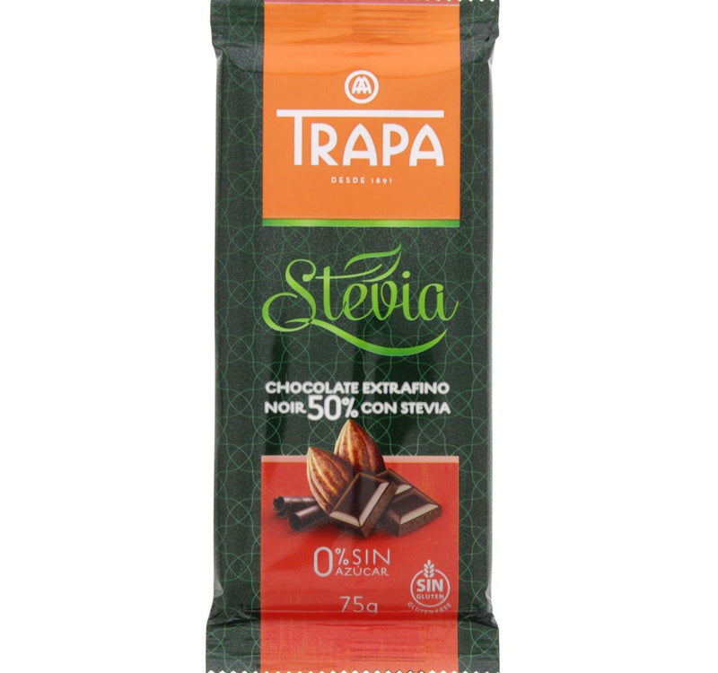 Trapa Noir 50% Stevia Chocolate Bar 75 Gm Lulu Hypermarket