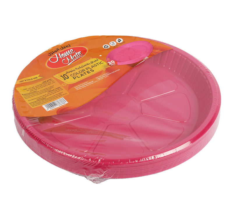 Home Mate Pink Plastic Plate 10" 20pcs