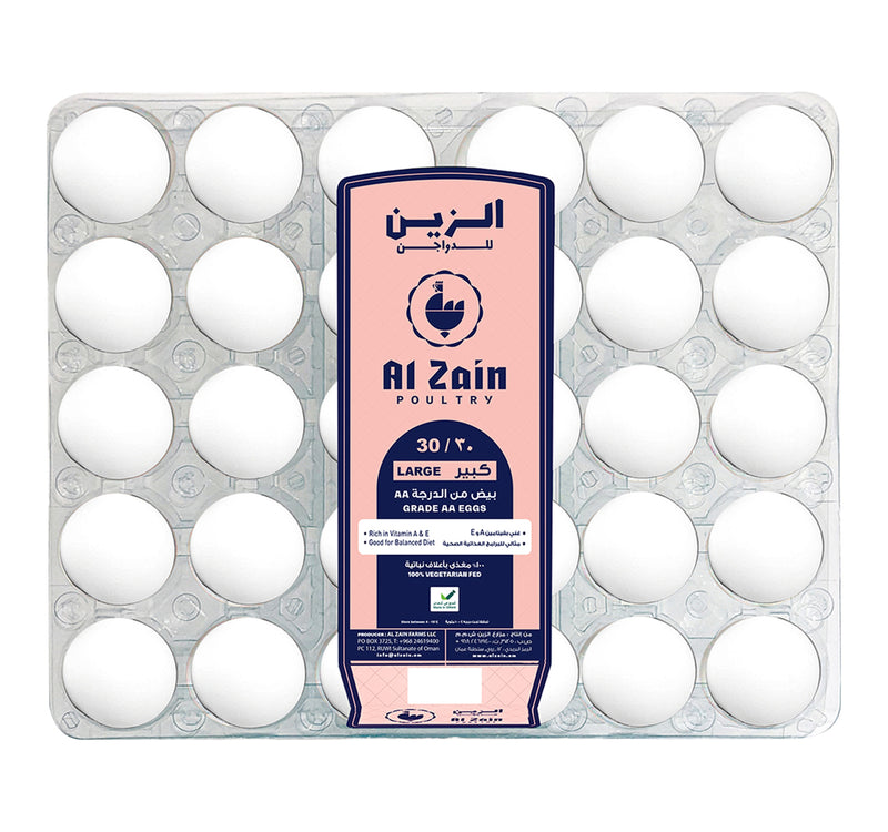 Al Zain White Eggs Large 30 pcs