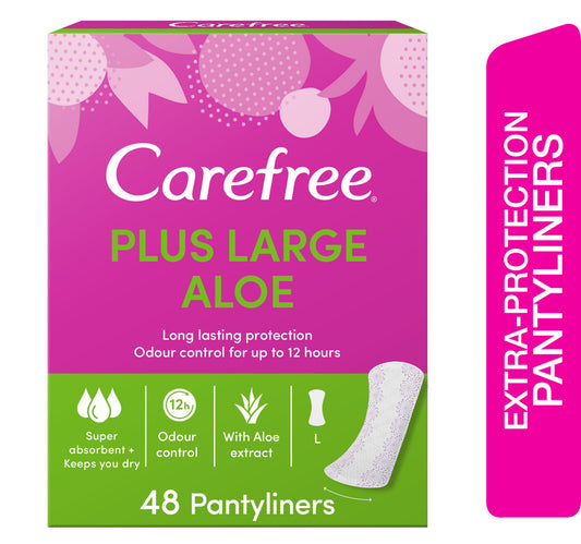 Carefree Panty Liners Plus Large Aloe 48 pcs