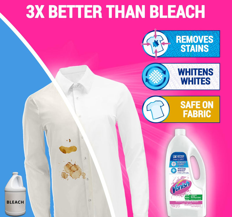 Vanish Liquid Stain Remover White Clothes 1.8 Litres + Coloured & White Clothes 500 ml