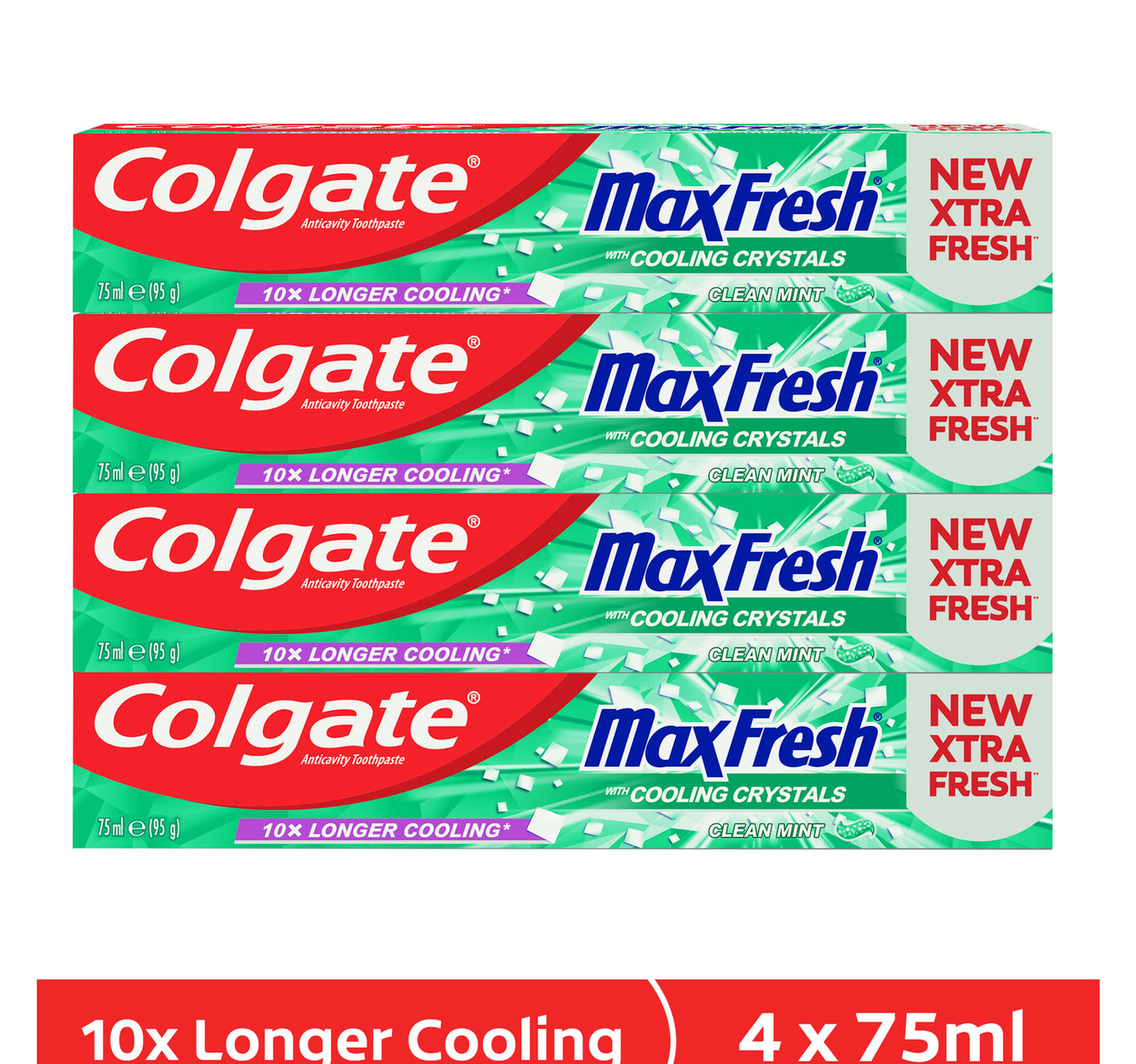 Colgate Max Fresh Clean Mint Toothpaste Value Pack 4 x 75 ml
