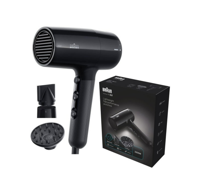 مجفف شعر براون، 2200 واط، أسود أيوني، HD225SDE