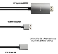 Trands Smartphone HDTV MHL Cable Supports iOS and Android devices 2 meter CA659