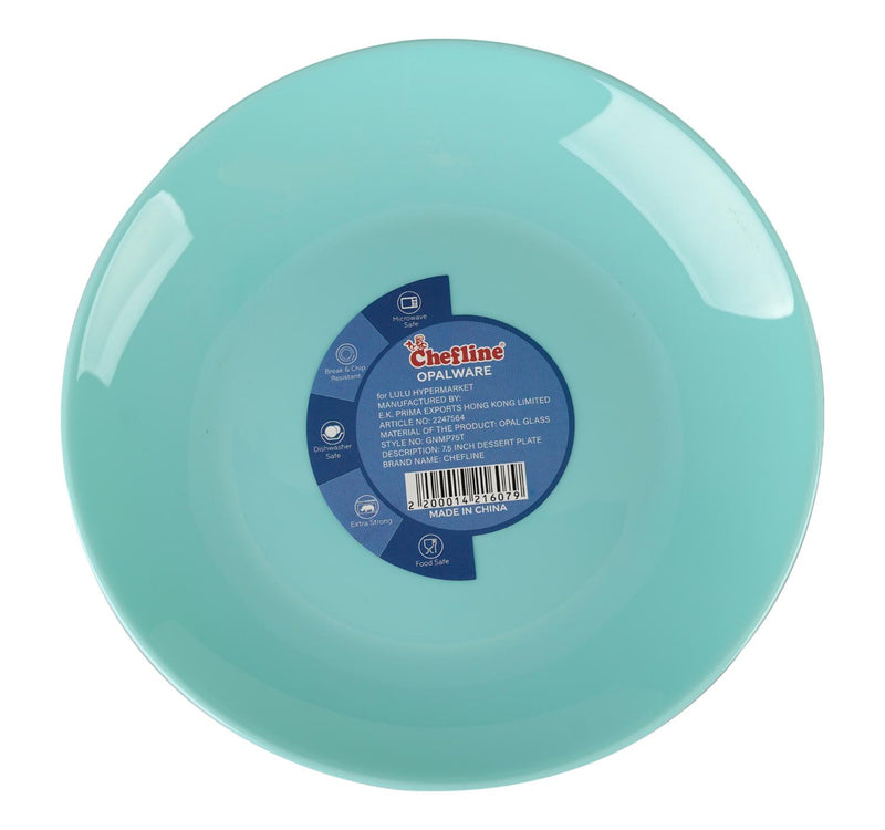 Chefline Opalware Dessert Plate, 7.5 inches, Light Blue, GNMP75T